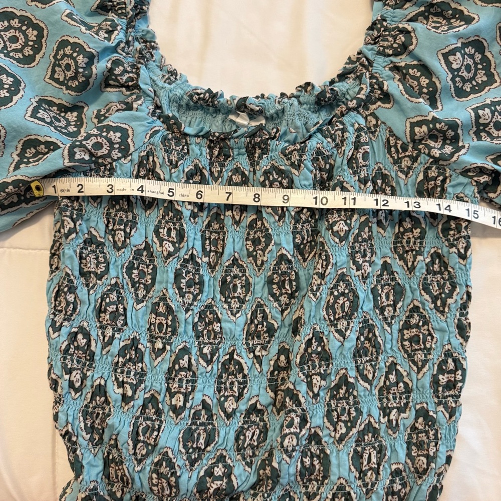 Maurices Blue and Black Patterned Blouse Size Large - Picture 6 of 9
